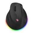 CONNECT IT FOR HEALTH Cloudy Left bezdrátová vertikální myš pro leváky, RGB podsvícení, 2xBT,USB ČERNÁ