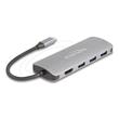 Delock 7portový USB 10 Gb/s rozbočovač a výstup 4K HDMI s připojením USB typu C a PD 3.0 90 Wattů