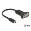 Delock Adaptér USB Type-C na 1 x Sériové RS-232 D-Sub 9 pin samec s maticemi 25 cm