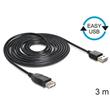 Delock kabel EASY-USB 2.0-A samec > USB 2.0-A samice,prodlužující 3 m