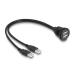 Delock Kabel USB 2.0, 2 x USB Typ-A zástrčky na 2 x USB Typ-A zásuvku, k vestavění, 1 m, černý