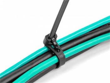 Delock Kabelové stahovací pásky pro opakované použití tepelně odolné D 200 x Š 7,5 mm 100 kusů černé