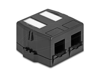 Delock Krabice Keystone k povrchové montáži, 2 port s magnetickým spodkem, černá