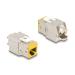 Delock Modul Keystone ze zásuvkového konektoru RJ45 na LSA Cat.6A, beznástrojový, žlutá, sada 10 kusů