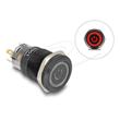 Delock Push Switch pro instalaci černý 19 mm 12 V 5 x pájené připojení LED červený symbol napájení + kroužek