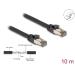 Delock Síťový kabel RJ45 Cat.6A, U/FTP, ultraohebný s vnitřním kovovým pláštěm, délky 10 m, černý