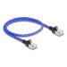 Delock Síťový kabel RJ45 s opleteným pláštěm, Cat. 6A, U/FTP Slim, 0,5 m, modrý