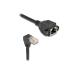 Delock Síťový prodlužovací kabel ze zástrčky S/FTP RJ45, pravoúhlý (90°), na integrovanou zásuvku RJ45, Cat.6A, 2 m, černý