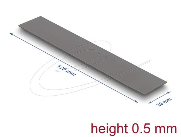 Delock Tepelně vodivá podložka 120 x 20 x 0,5 mm pro moduly M.2 3,2 W/mK - nízký únik oleje