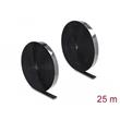 Delock Vysoce spolehlivý pásek na suchý zip, samopřilnavý, D 25 m x Š 25 mm, černý