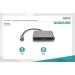 DIGITUS Adaptér USB-C - 2x HDMI, 18 cm 4K/30Hz, stříbrný, hliníkový kryt
