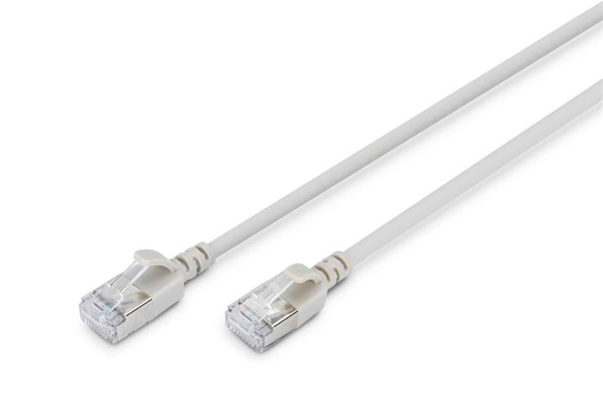 DIGITUS CAT 6A F-FTP Slim Patch cord, Cu, LSZH AWG 32/7, length 0.3m, Grey