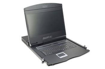 DIGITUS Professional Modular console with 19" TFT (48,3cm), 8-port Cat.5 KVM & Touchpad, german keyboard