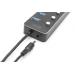 Digitus USB 3.0 rozbočovač, 7 portů, přepínač Hliníkové pouzdro, včetně zdroje 5V/2A