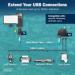 DIGITUS USB 3.2 Gen1 Fiber Extender, 5 Gbps, 4 porty: 3x USB-A / 1x USB-C, 300m