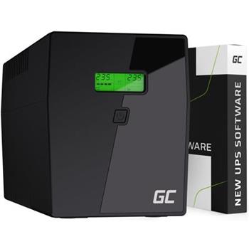 Green Cell Nepřerušitelný zdroj napájení UPS 1500VA 900W s LCD displejem | VERZE EU | 4x zásuvky Schuko