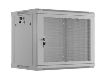 LANBERG 19" RACKOVÁ SKŘÍŇ PRO MONTÁŽ NA STĚNU 9U/600X450 S PERFOROVANÝMI DVEŘMI ŠEDÁ (PLOCHÉ BALENÍ)