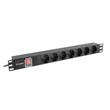 LANBERG NAPÁJECÍ DISTRIBUČNÍ JEDNOTKA (PDU) 19" 1U 10A 2M 7X SCHUKO ZÁSUVKY ČERNÁ C14