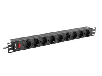 LANBERG NAPÁJECÍ DISTRIBUČNÍ JEDNOTKA (PDU) 19" 1U 16A 9X SCHUKO ZÁSUVKY 3M ČERNÁ