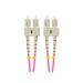 LANBERG optický patch cord MM SC/UPC-SC/UPC duplex 2m LSZH OM4 50/125 průměr 3mm, barva magenta