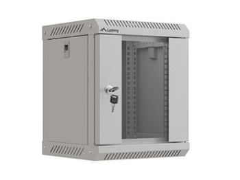 LANBERG RACKOVÁ SKŘÍŇ 10" NÁSTĚNNÁ 6U/300X300 (v rozloženém stavu) S PROSKLENÝMI DVEŘMI ŠEDÁ
