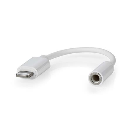 Nedis CCGB39950WT01 - Adaptér Lightning | 8pinový | 3,5 mm Zásuvka | Poniklované | 0.10 m | Kulatý | PVC