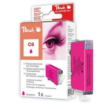 PEACH kompatibilní cartridge Canon CLI-8M, Magenta, 13 ml