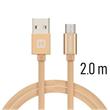 SWISSTEN DATA CABLE USB / MICRO USB TEXTILE 2,0M GOLD