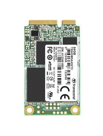 TRANSCEND MSA452T2 64GB Industrial 3K P/E SSD disk mSATA, SATA III 6Gb/s (3D TLC), 400MB/s R, 200MB/s W