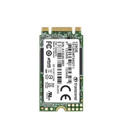 TRANSCEND MTS560T-VS1 128GB Industrial 128GB, M.2 2242 SSD, SATA3 B+M Key, 3D TLC BiCS5, DRAM-less, PE: 3K, extended tem